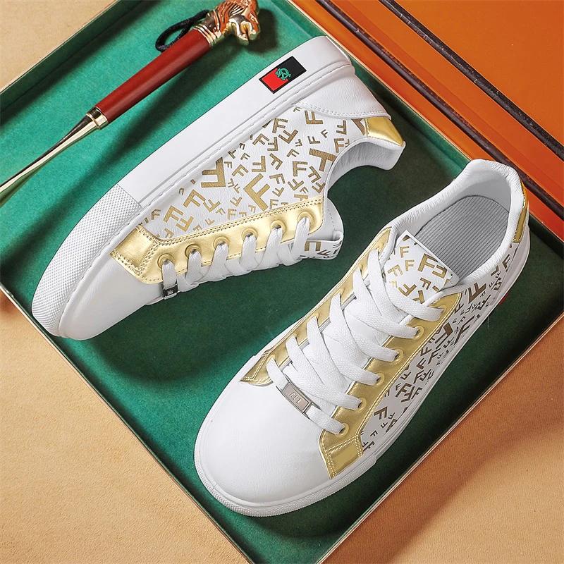 2025 New Men's Shoes Leather Board Shoes Small White Shoes Fashion Trend Shoes All Match All Match Sports Casual Shoes