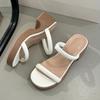 Heightened Platform Sandals for Women Spring and Summer New Style with Skirt French Sandals Block Heel Flip Slippers