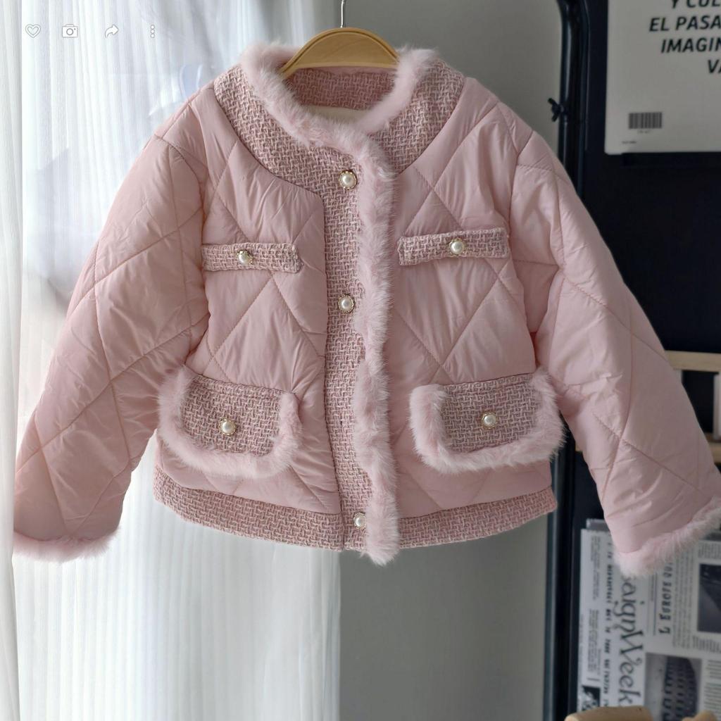 Szykowne zimowe dziecięce płaszcze z podszewką polarową, jednorzędowe