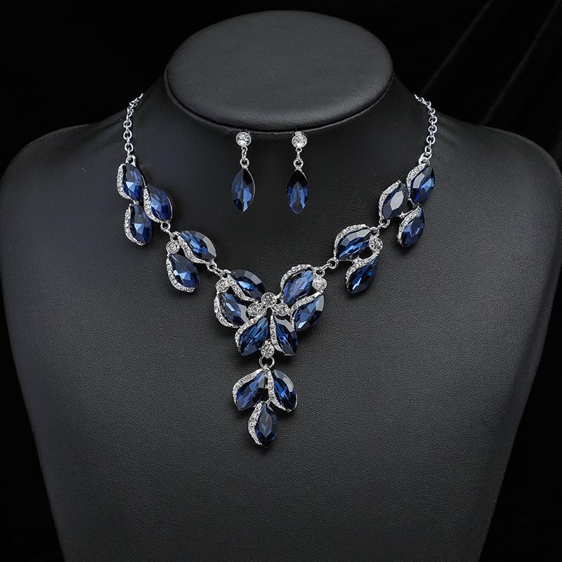 Accessories, Necklaces, Earrings, Sets For Women, Retro Electroplated Alloys, Exaggerated Artificial Gemstones.