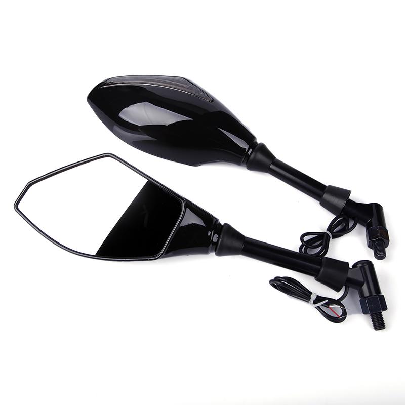 1 Paar Motorrad-Rückseitenspiegel mit LED-Blinkern, Motorradzubehör, Blinker, Lichter für Yamaha