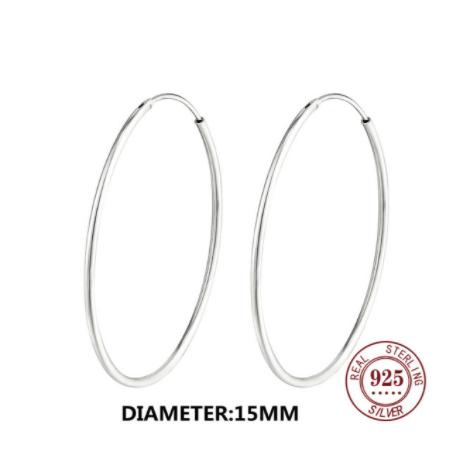 925 Sterling Silver Big Circle Stud Earrings for Women New Fashion Exaggerated Party Jewelry Gifts Prevent Allergy