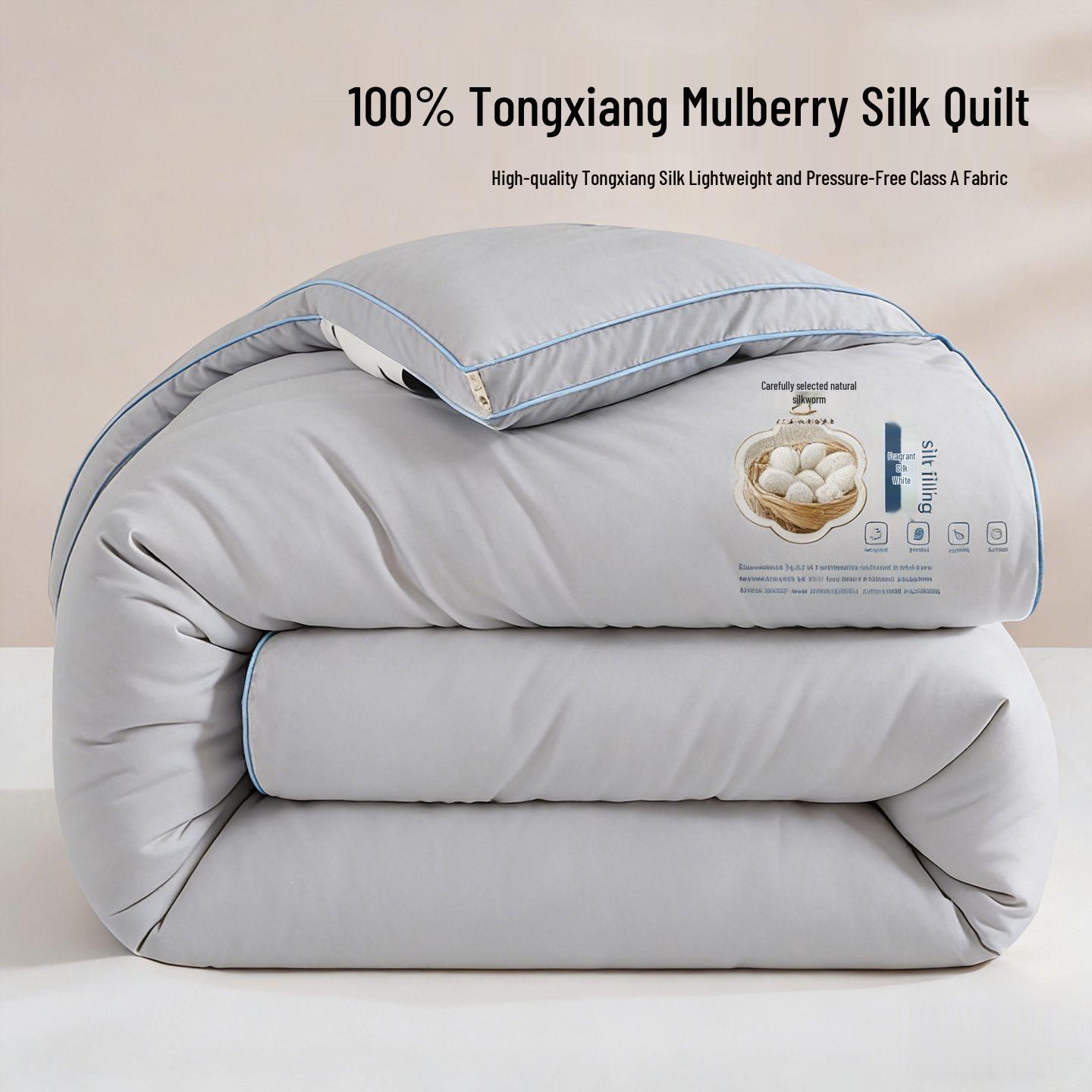 Mulberry Silk Quilt: All-Season Comfort for Spring, Autumn, and Winter 150x200cm Summer Cool Quilt ~2kg