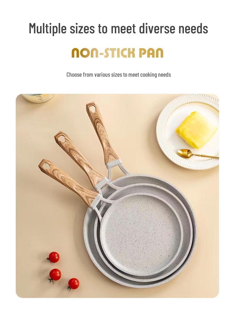 Induction-Compatible Non-Stick Crepe and Frying Pan with Maifan Stone Surface