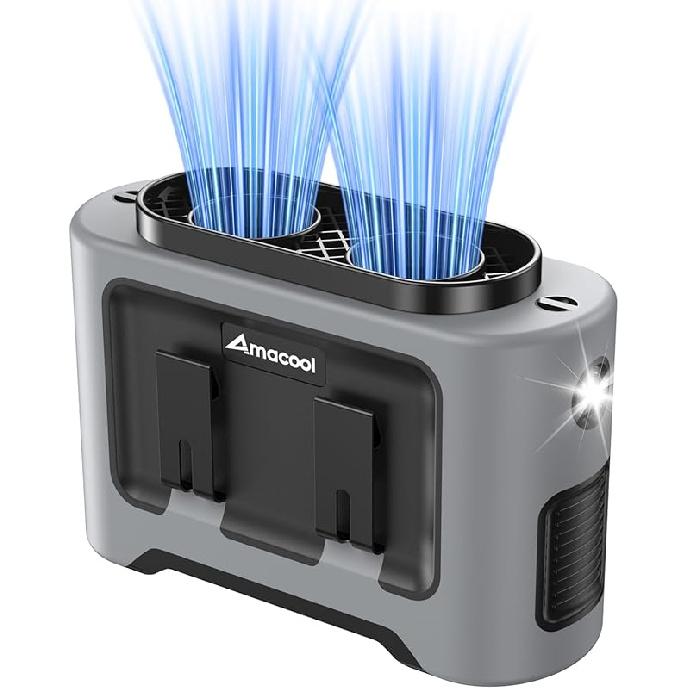 AMACOOL 14500mAh Portable Waist Fan, Strong Wind Power for Full Body Cooling Shirt Fan, 5 Speed Wearable Belt Clip on Fans, Battery Operated Personal