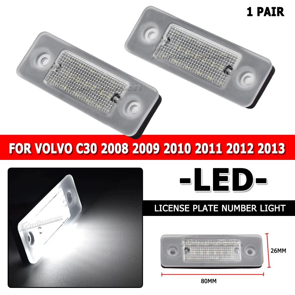 2PCS For Volvo C30 2008 2009 2010 2011 2012 2013 Xenon White LED Car Number License Plate Light Lamp OEM#:31213991