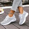 Mode Frühling Herbst Dicke Sohle Sneaker Damen 2025 Neu Weiche Sohle Atmungsaktive Freizeitschuhe Frau Komfort Rutschfest Strick Sportsneaker 42