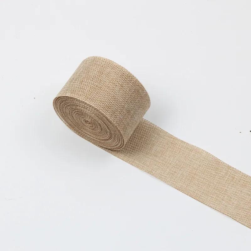 10M DIY Rustic Jute Ribbon Colorful Woven Linen Ribbon Burlap Hemp Fabric Hessian Hemp Cloth Christmas Wedding Decor linen rolls