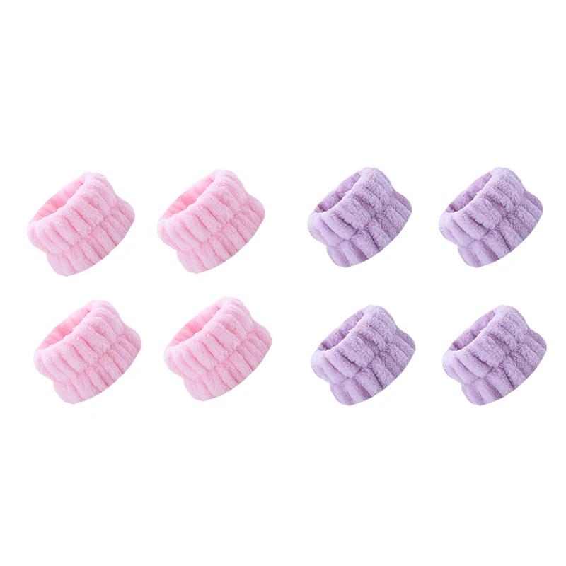 2/4/8PCS Reusable Wrist Washband Microfiber Wash Towel Band Wristband for Washing Face Women Girl Yoga Sport Wrist Sweatband