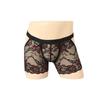 Lencería Sissy para Hombres Gays Sexy Calado Espalda Descubierta Pantalones Cortos de Boxeador Encaje Bordado Transparente Ropa Interior para Crossdresser Braguita Hueca en el Trasero