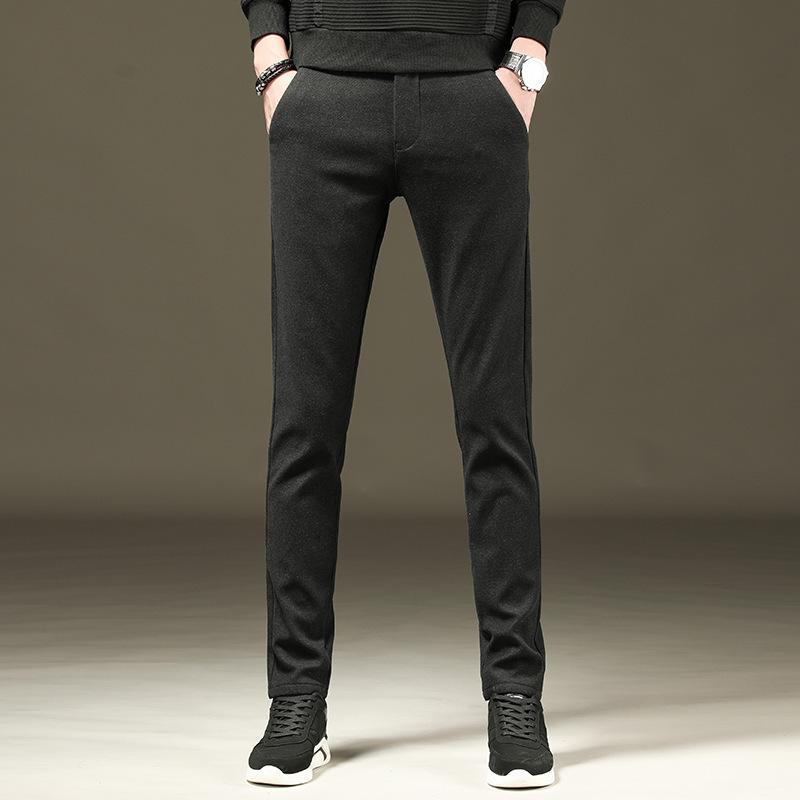 

Однотонные весенние и осенние карманы с крышками, модные повседневные мужские брюки, универсальные эластичные облегающие брюки, эластичные брюки в стиле вестерн с четырех сторон 38