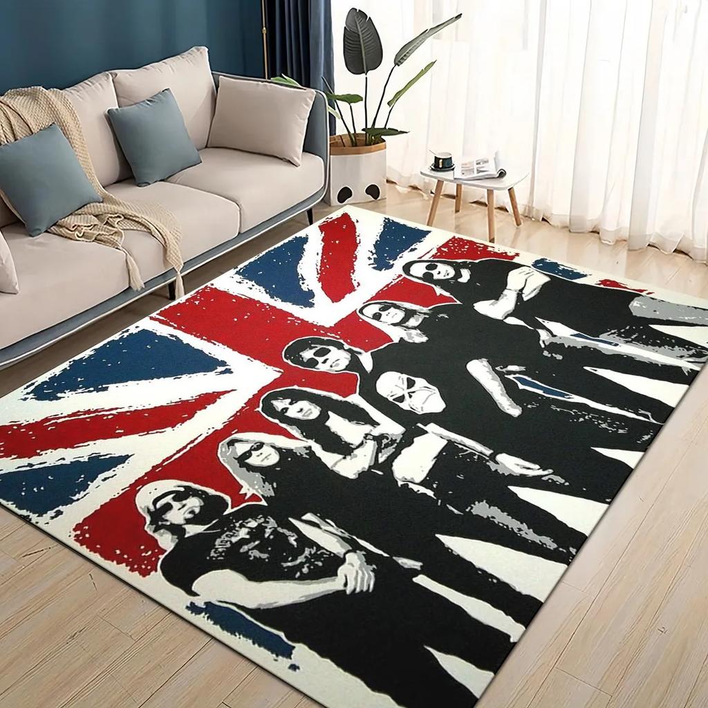 Tappeto Area Tappeto in Metallo 3D I-Iron-Maidens Grande, Tappeto per Soggiorno Camera da Letto Divano Zerbino Decorazione, Tappetino Antiscivolo per Bambini