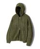 TRILLION Washable Aran Cable Hooded Zip-Up Knit (Khaki)
