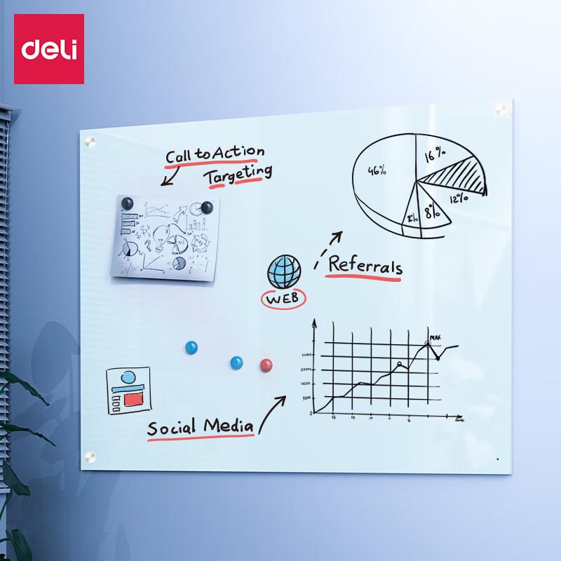 Deli 8735B Glass Whiteboard