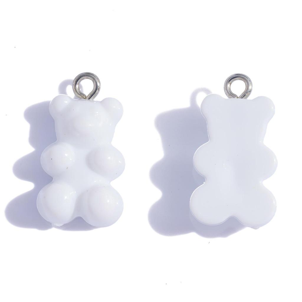 Colorful Transparent Bear Resin Pendant for DIY Jewelry and Keychains