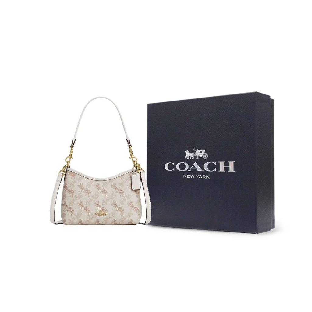 Coach Laurel 19 Horse And Carriage Pattern Shoulder Bag Women Shoulder Bag Off-White CCO37-IMCAH