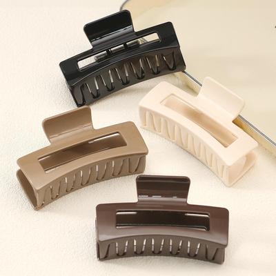 High-End Frosted Large Square Claw Clip - Elegant Updo Shark Hair Clip for Women