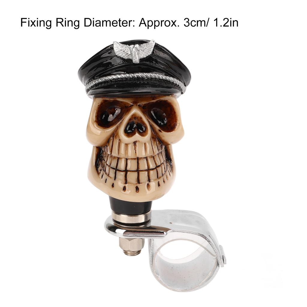 Skull Shape Stee Wheel 3cm Diameter Metal Resin Turn Knob for Cars Trucks Tractors Boats