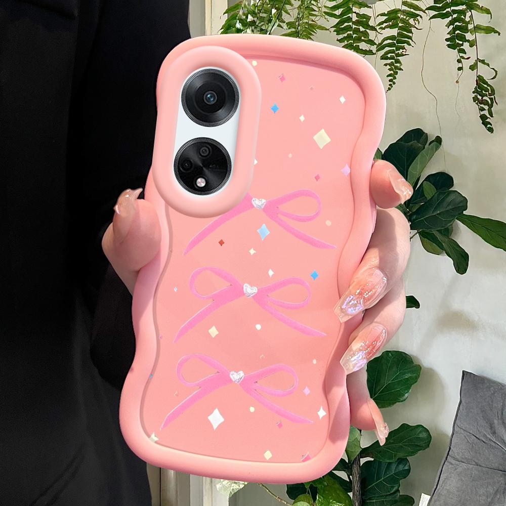 

Окрашенный узор Big Wave Edge Мягкий силиконовый материал Macaron чехол для телефона противоударный защитный резиновый чехол для OPPO Reno Realme Realme 5 розовый
