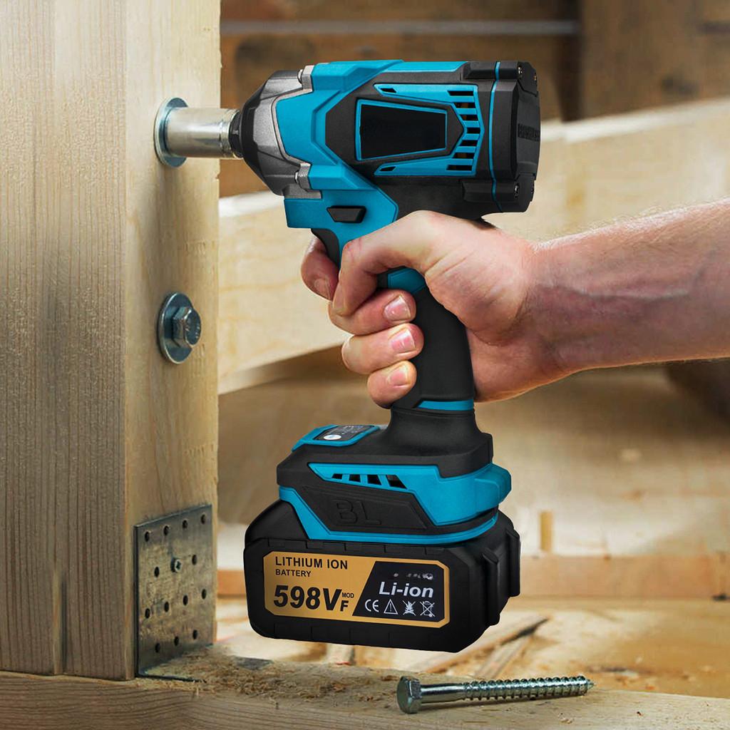 1200W 1/2 Inch Brushless Electric Impact Wrench Cordless Portable Electric Wrench Screwdriver Repair Power Tools
