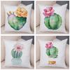 Sofa Zuhause Kissenbezug Aquarell Kaktus Dekorativer Druck Grüne Pflanze Kissen