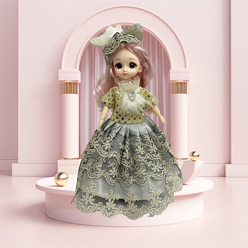 9 Inch Motorized Fashion Princess Doll With Led Lights And Music, Princess Toy Sets For Girls And Kids, Exquisite Birthday Gifts