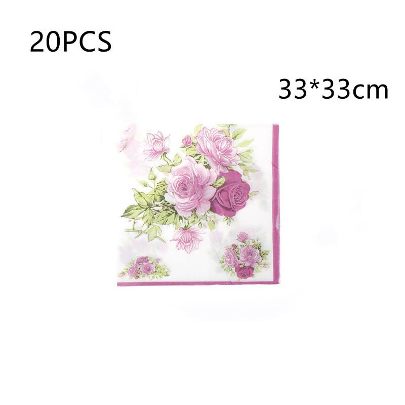 20 Stück bedruckte Servietten Papier Decoupage Taschentücher Blumen Hochzeit Geburtstag DIY Dekoration Schreibtisch Dekoration Servietten