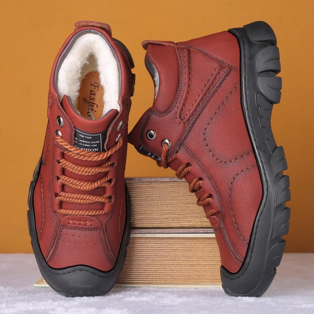 Cotton Shoe Men Ankle Boots Fur and Fur Integrated Men's Shoes Wool Winter Warm and Thick High Top Anti Slip Mens Snow Boots