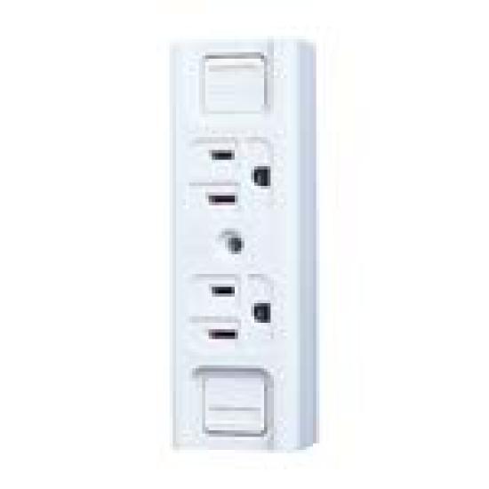 

Panasonic Panasonic Grounded 15A Exposed Double Outlet Temporary WK1512SWK (For Use) (Full Terminal) (White) [5 pieces]