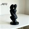 Easy Care Sculpture 3D Printed Hugging Couple Sculpture, Abstract Embrace Figurine with Smooth Curves, Minimalist Statue High-end Decorative
