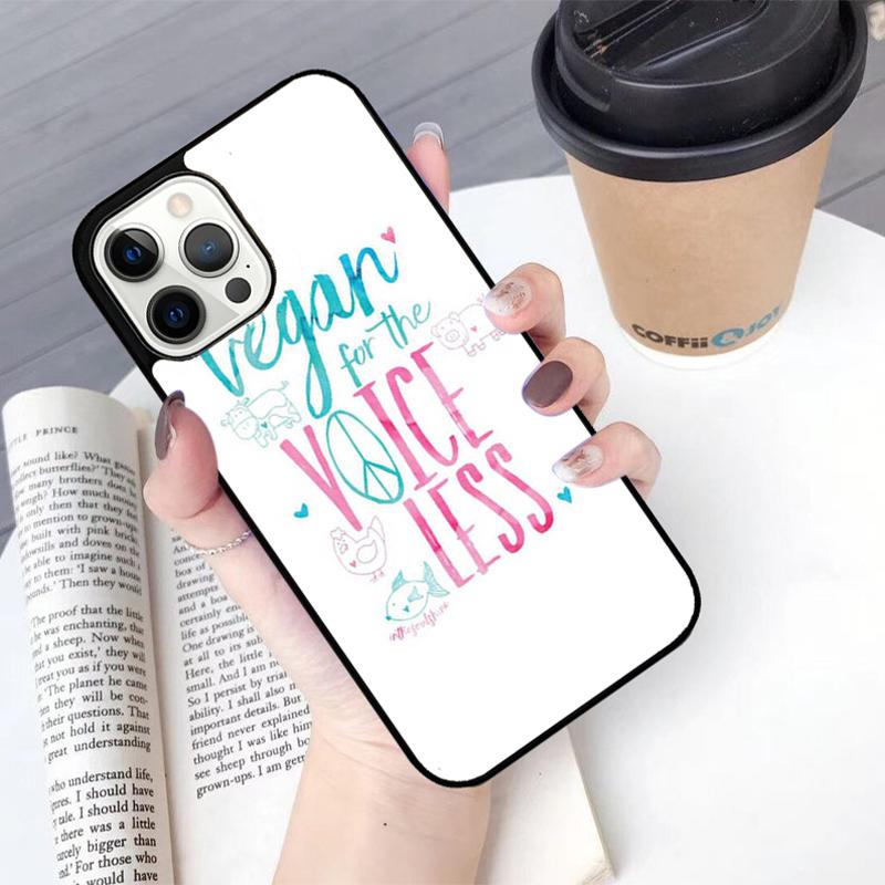 VEGAN FOOD QUOTES ANIMAL LOVE VEGGIE Phone Case For iPhone 17 Air 14 15 16 13 12 Max Cover For Apple Pro Max Plus