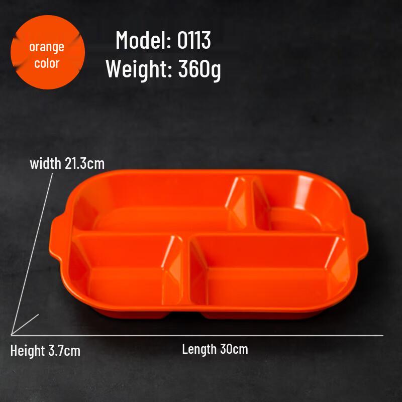 Commercial Melamine Divided Meal Tray with Lid and Handles