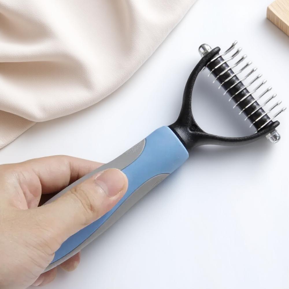 Stainless Steel Double Sided Detangling Rake Comb for Cats Dogs Cleaning Grooming Depilatory Pet Tool