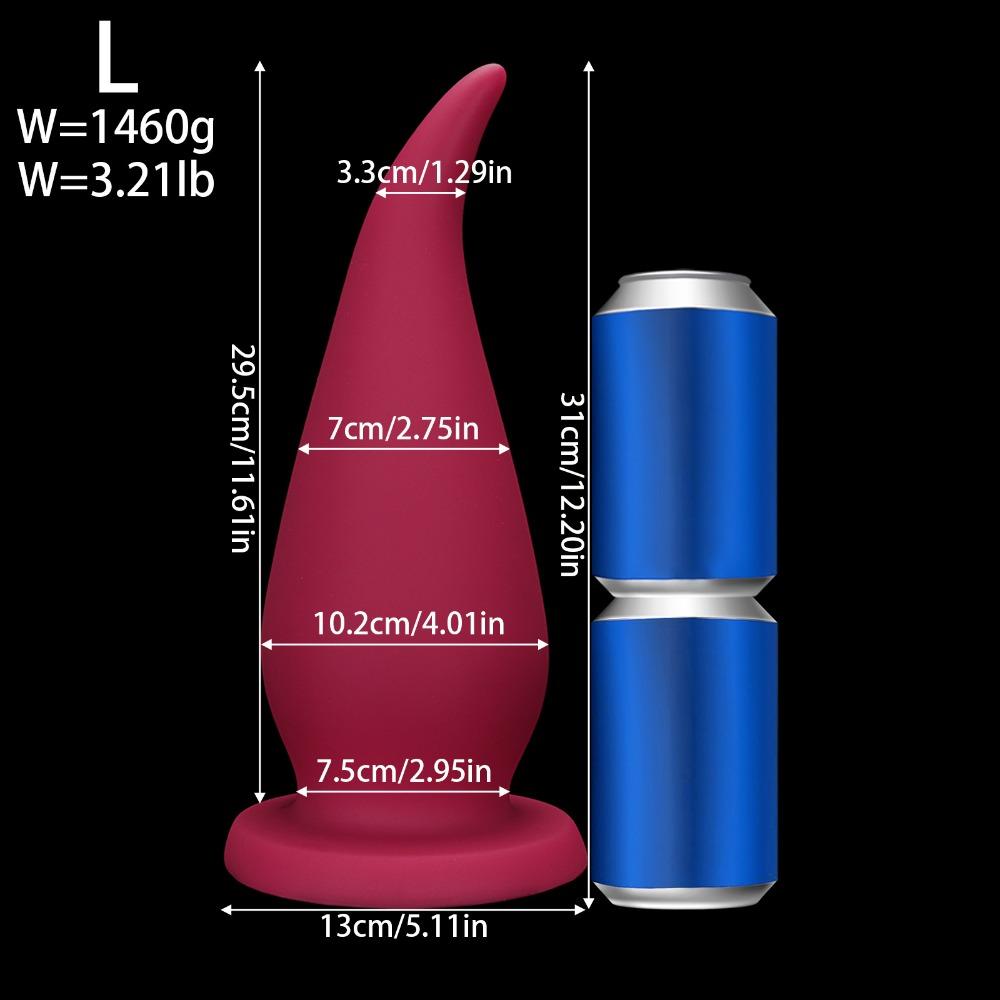 Thick Huge Fox Tail Butt Plug for Men Women, Large Anal Plug with Flared Base, Silicone Anal Stretcher for Adult Beginners and Advanced Players