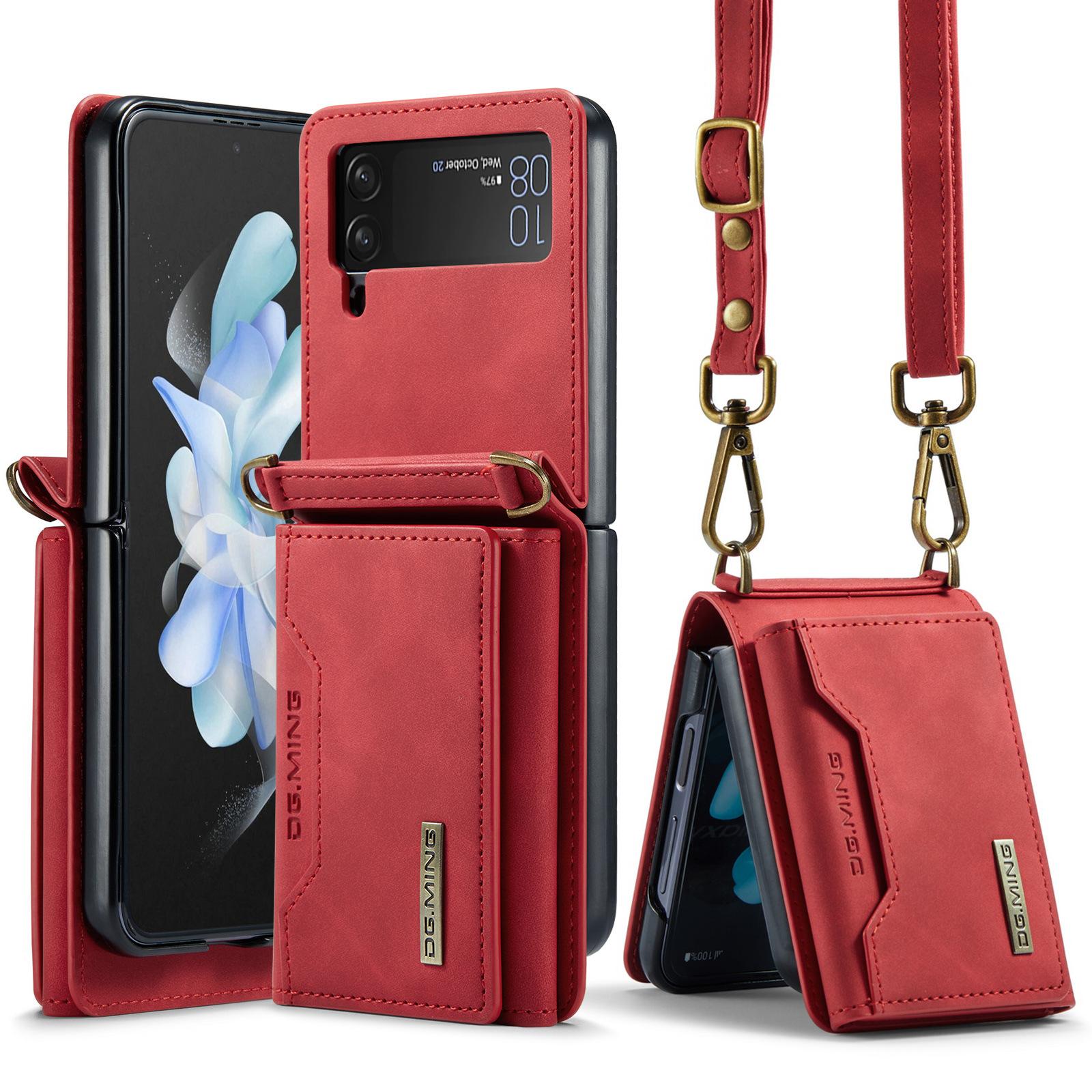 

Samsung Z Flip4 Кроссбоди Кошелек на Шнурке Защитный Чехол Z Flip6 Складной Наплечный Ремень Кожаный Чехол Чехол для Телефона Многофункциональная Защитная Оболочка Z Flip3