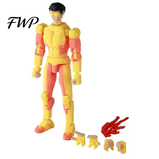 Collectible Posable Figure 3D Printed Action with Accessories Cartoon Character Model Movable Joints Decoration Gift for Animation Lovers Toy