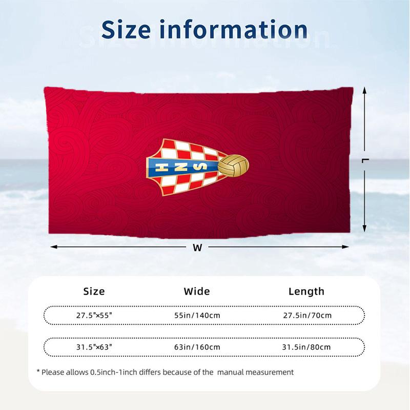 Croatia national football team (1) Theme Beach Towel Sand Resistant Soft And Comfortable Suitable For The Pool Camping Yoga And Diving A Travel Essent
