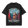Sloth Hiking Team T Shirts Hip Hop Washed Short Sleeve Oversize Tshirts Vintage For Men Women Tops Streetwear Printed Tees
