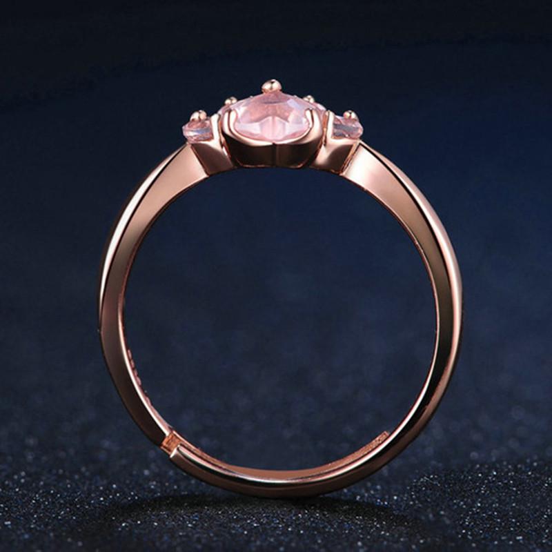 Cute Cat Claw Opening Ring Women Rose Gold Crystal Footprint Plated Adjustable Ring Romantic Wedding Love Ring Jewelry