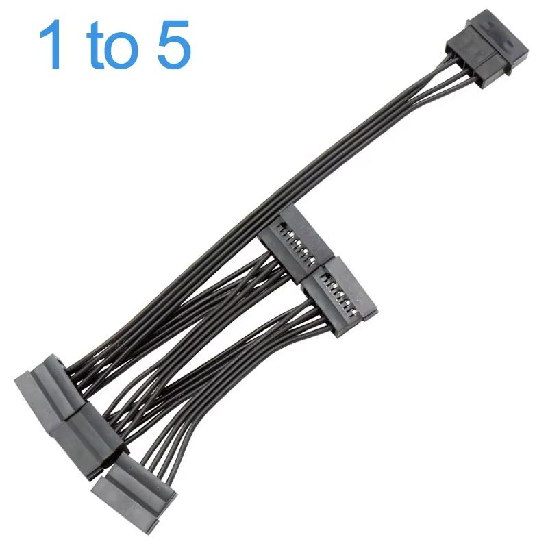 4Pin Hard Drive Power Cable 1 Male To 3/4/5/6 Female Splitter Adapter SATA Power Hard Disk Extension for DIY PC Sever