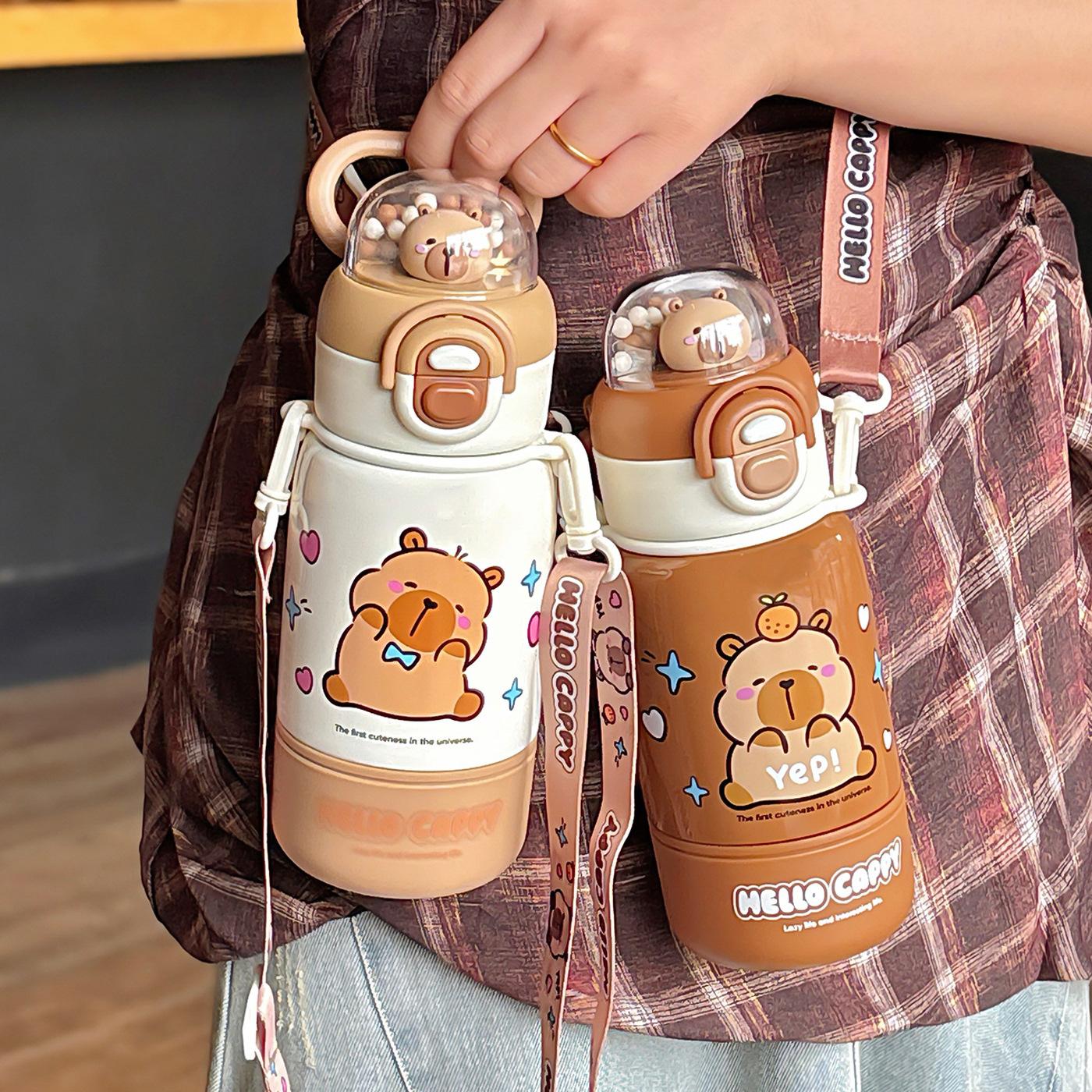 Baifenbai Home Furnishing Girls Kapibara Children's Thermos Cup ' New 316 Straw Water Cup Boys' School Special Cup