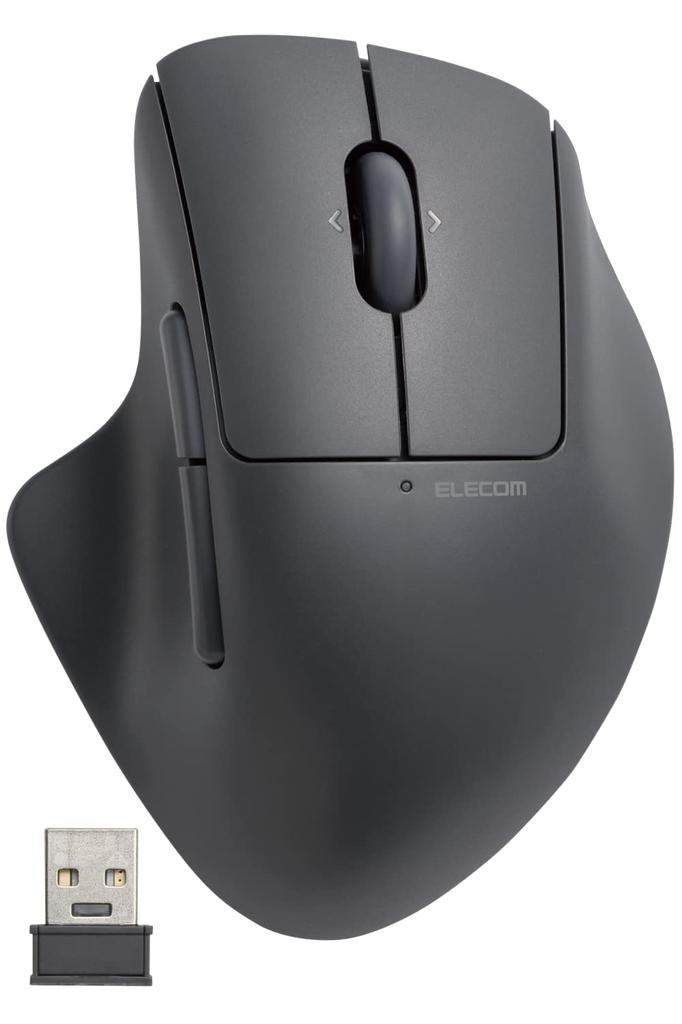 ELECOM SHELLPHA Wireless Mouse, 2.4GHz, Quiet, 5 Buttons + Tilt Wheel, Black, M-SH30DBSKBK