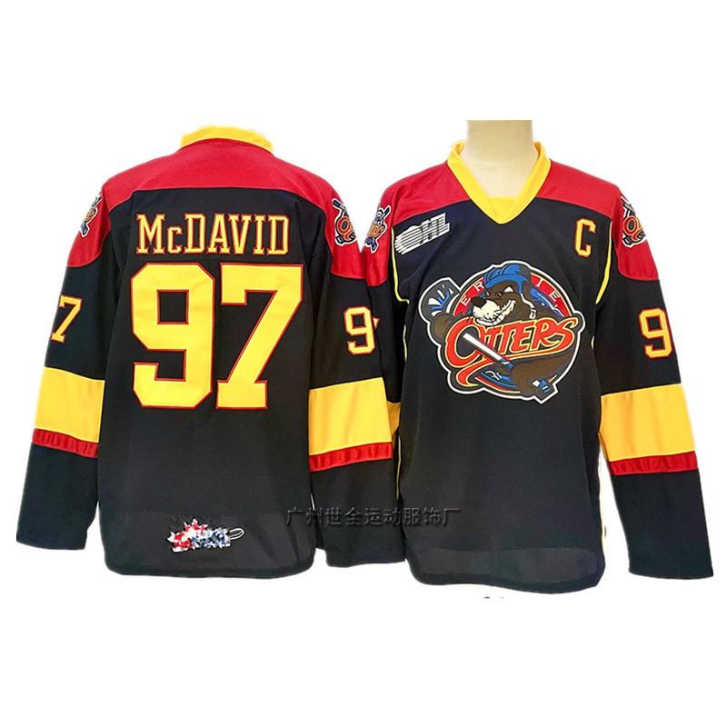 Mens Ice Hockey Jersey Retro Style Embroidered Team Uniform Player McDavid 97