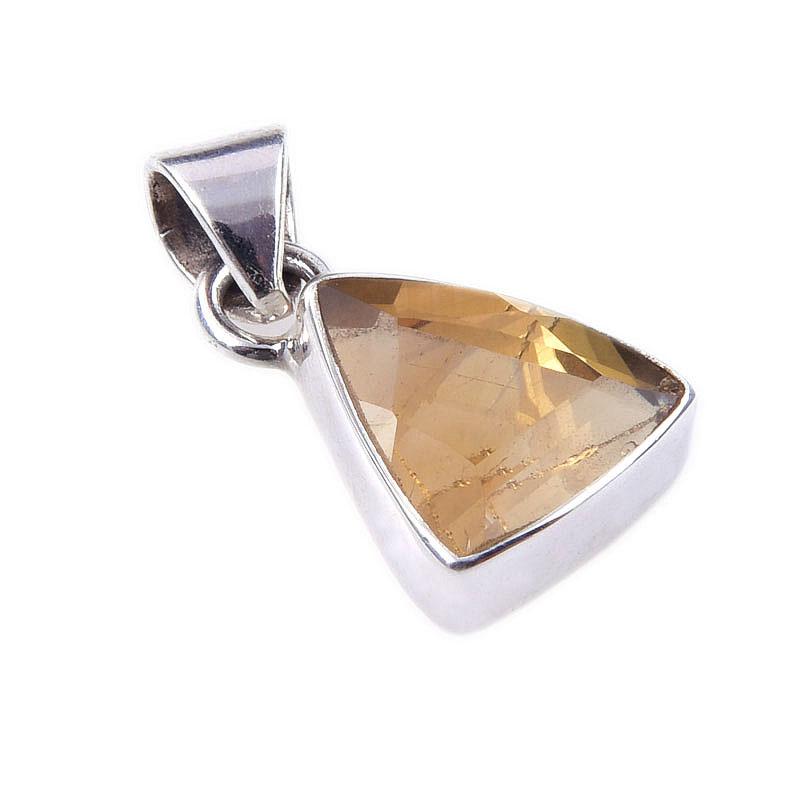 Natural Citrine 925 Solid Sterling Silver Jewelry Gift Jewelry Pendant 1'' C4Q67