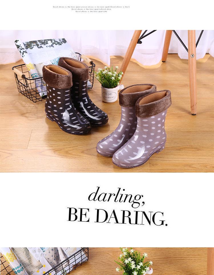 Women's Waterproof Jelly Rain Boots - Non-slip Fashionable Rubber Overshoes