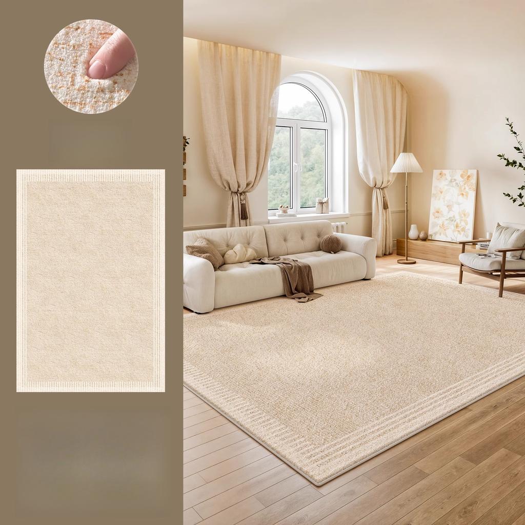 Cream Style Living Room Decoration Large Carpet Thicken Plush Study Rug Minimalist Rugs for Bedroom Fluffy Soft Lounge Floor Mat