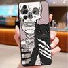 Phone Case For Motorola Edge 50 40 Pro 60 50 40 30 Ultra Neo Fusion Moto G85 G72 G53 G54 G84 G13 G32 Cartoon Skeleton Skull Cat