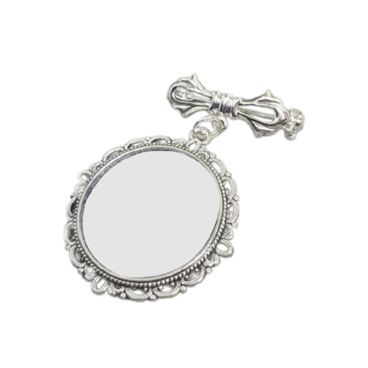 

Lacy Oval Theme Brooch Photo Frame Charm Breastpin Stylish Party Accessory Fashion Lapel Pin Statement for Women Girls