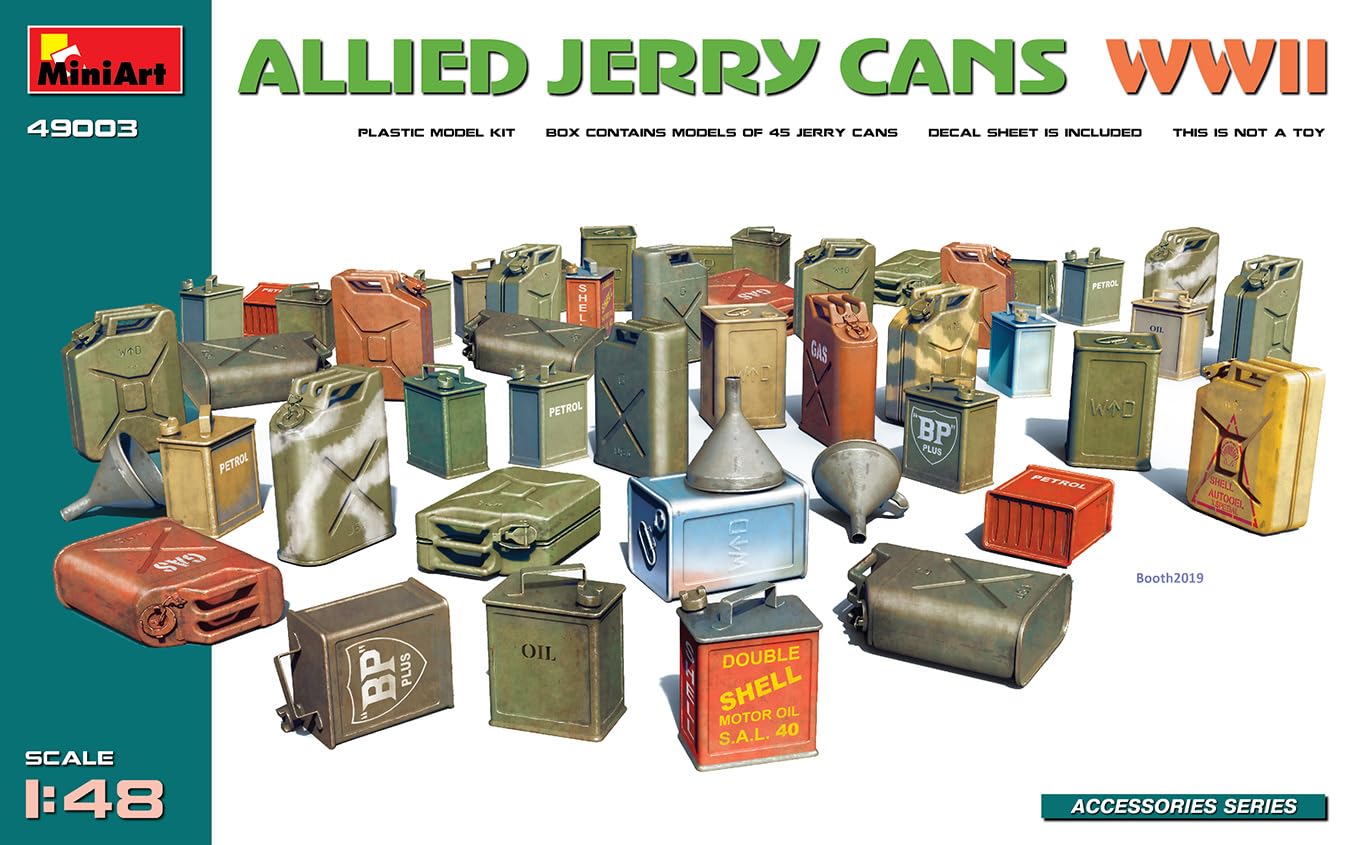 

Miniart Scale WWII Allied Jerry Cans of Plastic Model Kit MA49003 1/48 (Set 45) серый