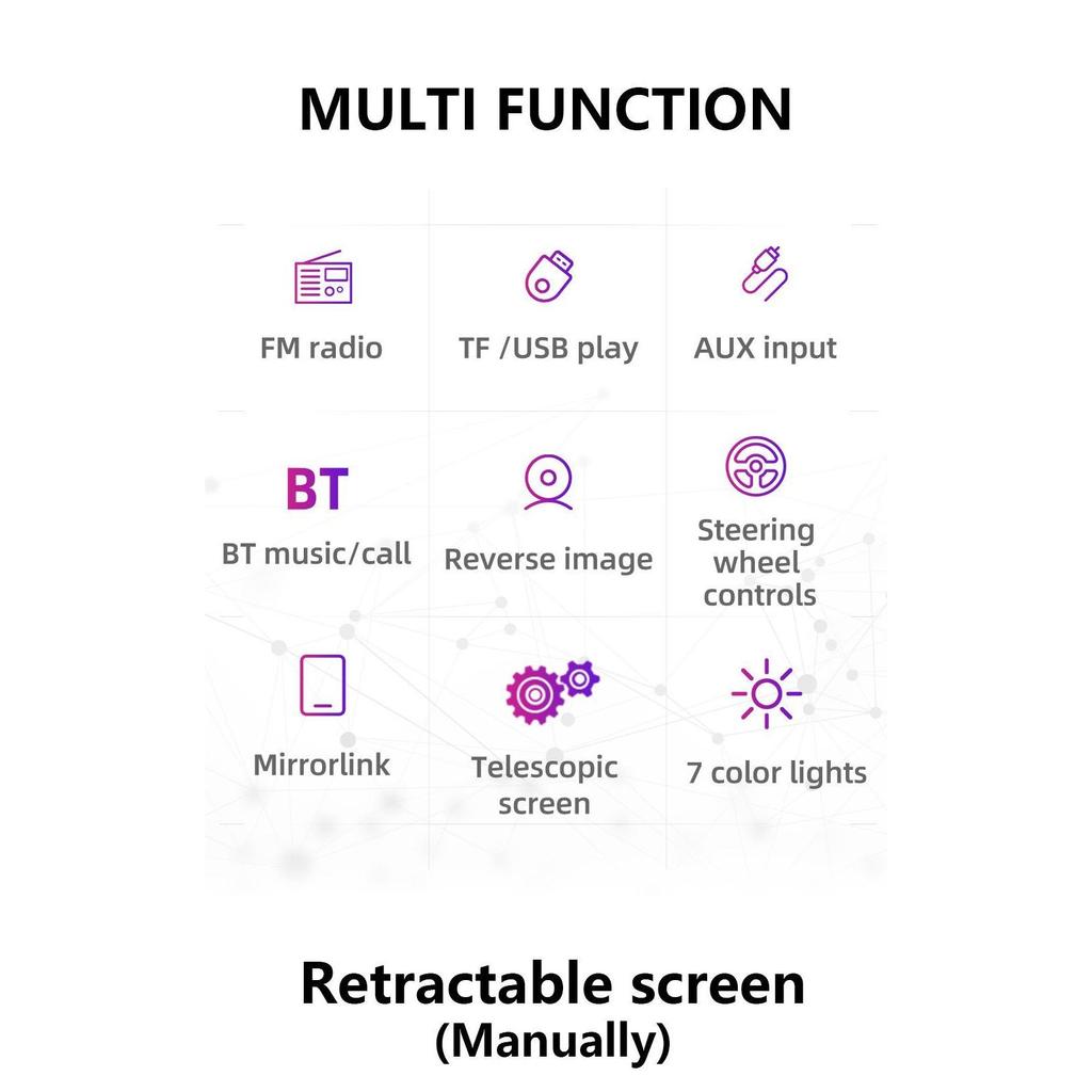 9601G 1 Din 7 Inch Car Video Multimedia Car MP5 Radio Player with GPS and Map Support Rear View Camera